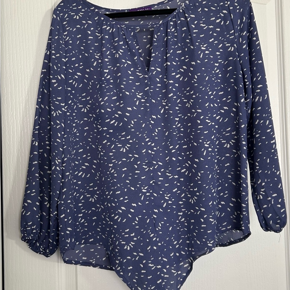 West Kei Blue Asymmetrical Blouse